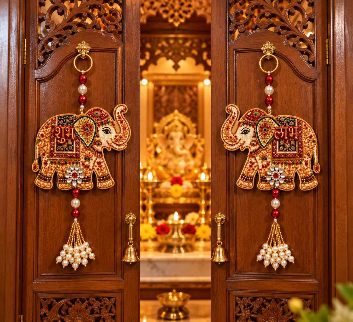 Elephant Designer Shubh Labh Wall Hanging Set