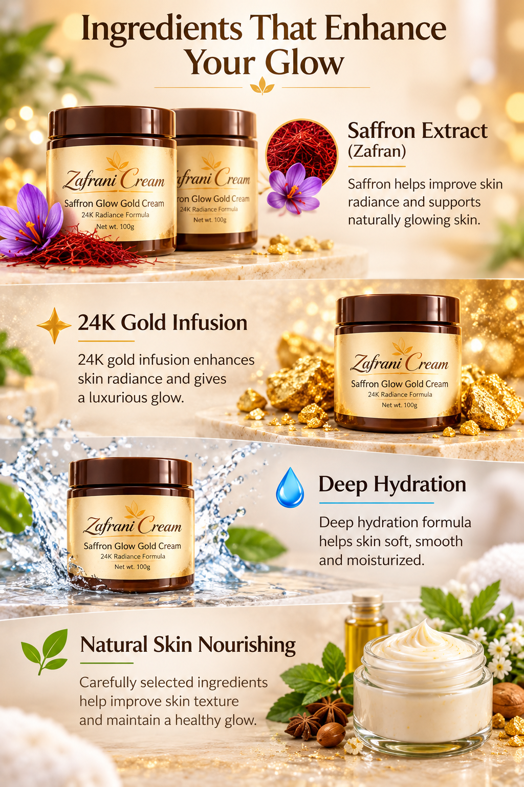 Magic Glow Gold & White Body Cream (Pack of 2)
