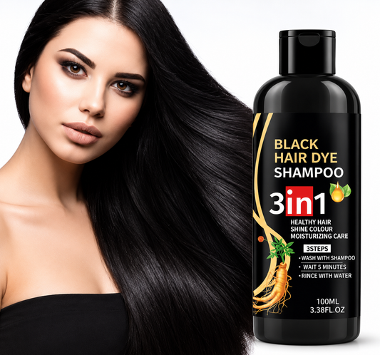 New 3 in 1 Dye Instant Black Hair Shampoo for Women & Men Organic Shampoo Herbal 3 in 1 Dye Instant Black 100% Coverage Hair color shampoo