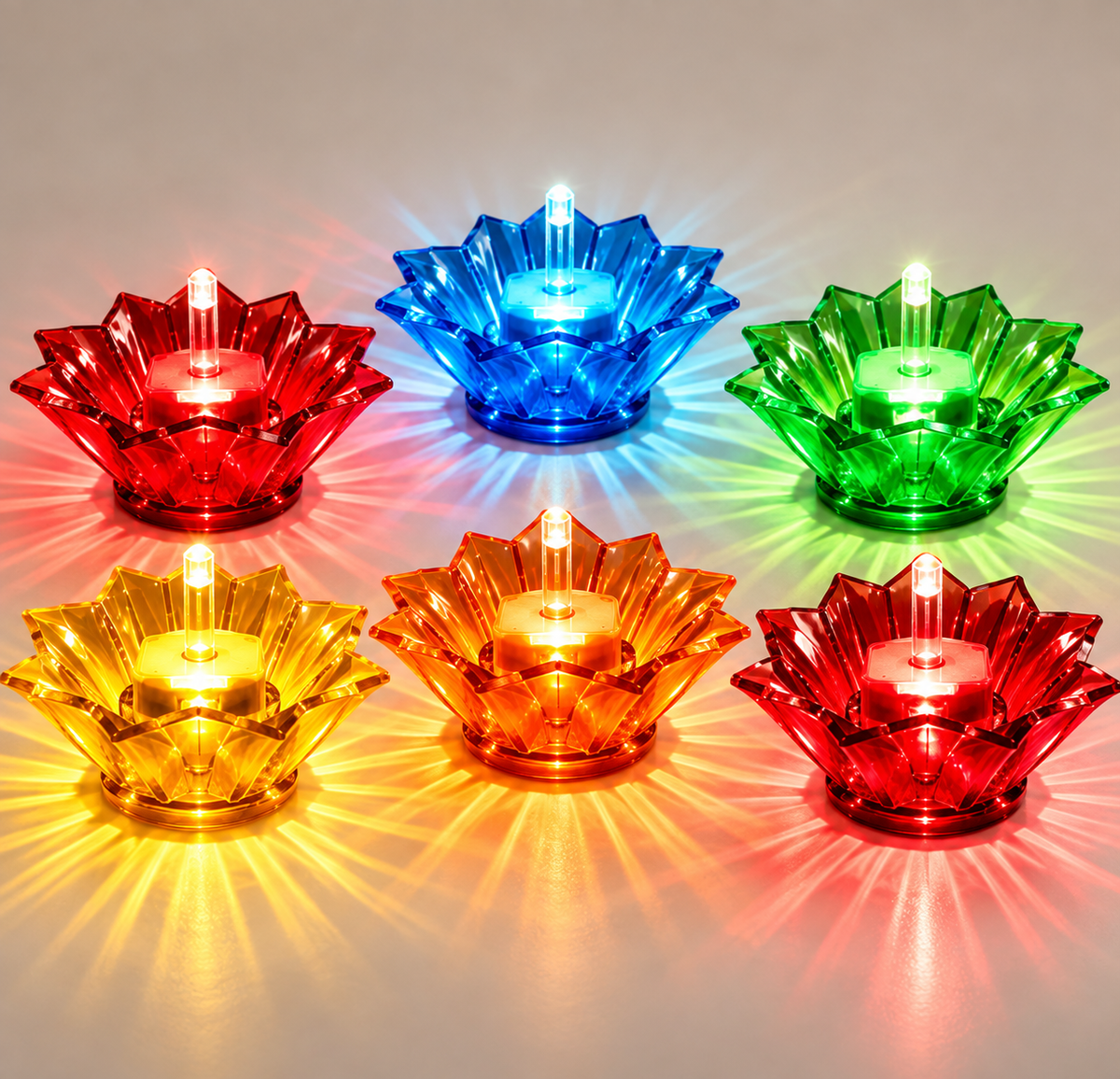 LED Reflection Diwali Diya (Pack of 6)
