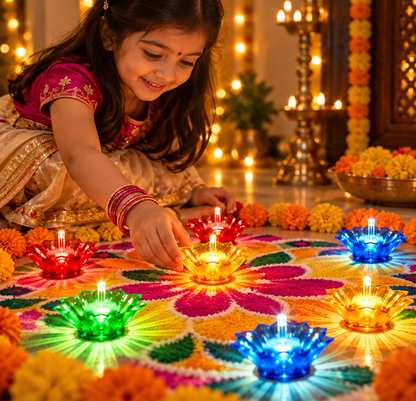 LED Reflection Diwali Diya (Pack of 6)