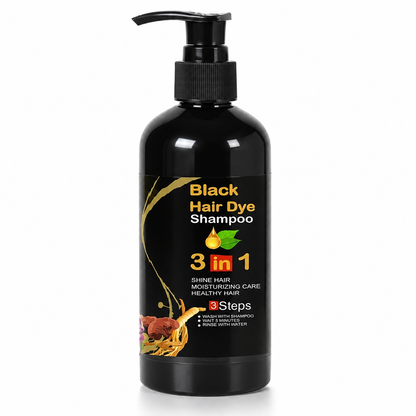 Unisex Instant Black Herbal Hair Dye Shampoo for Grey Hair Coverage 3 in 1(100ml)