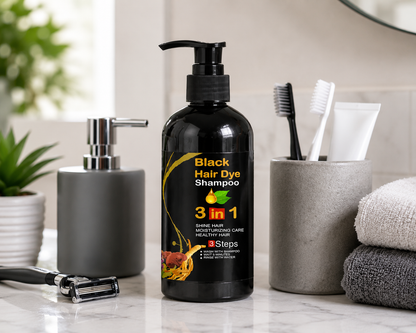 Unisex Instant Black Herbal Hair Dye Shampoo for Grey Hair Coverage 3 in 1(100ml)