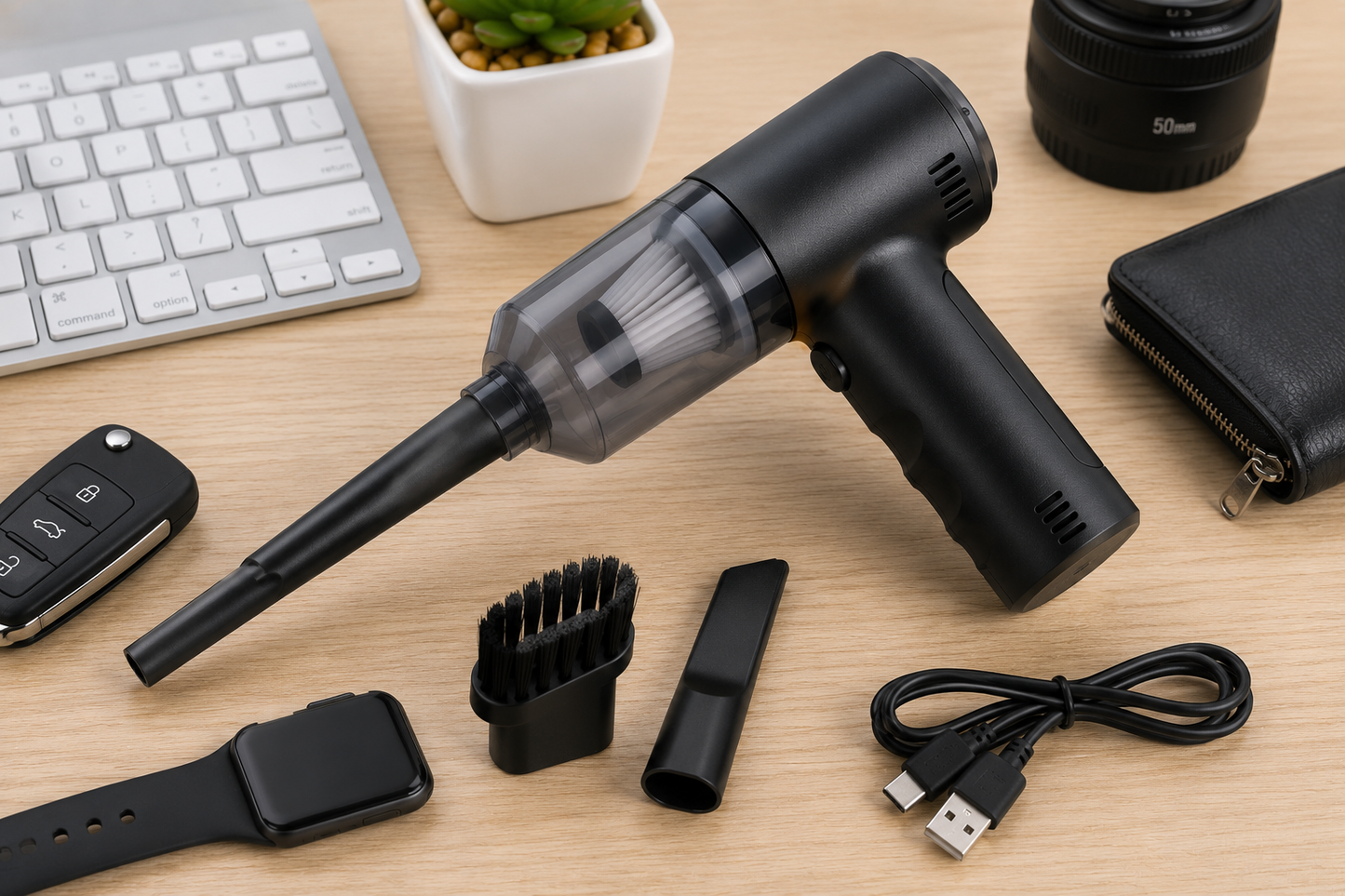 3 in 1 Mopping Vacuum Blower with Mini Dust Buster USB Portable Vacuum Cleaner Dry and Wet