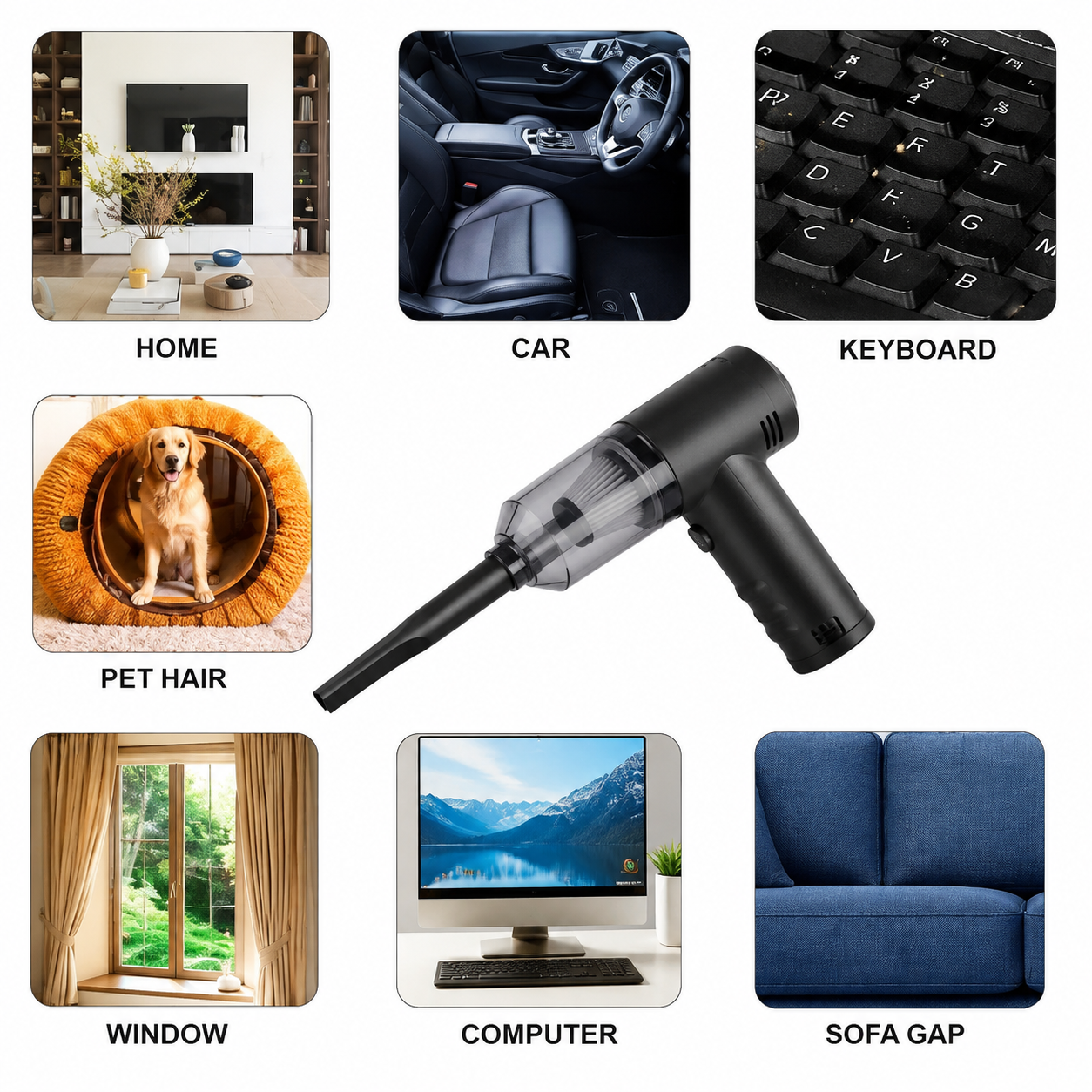 3 in 1 Mopping Vacuum Blower with Mini Dust Buster USB Portable Vacuum Cleaner Dry and Wet
