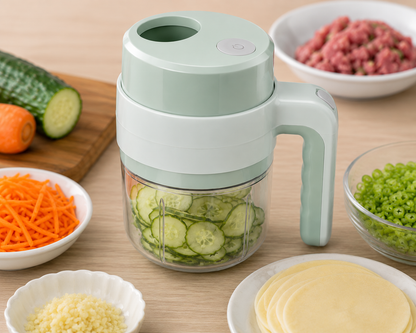 4-in-1 Electric Vegetable Cutter, Slicer, Grater, Chopper