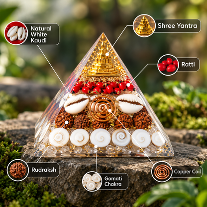 Crystal Wealth Gomati Chakra Shree Yantra Pyramid