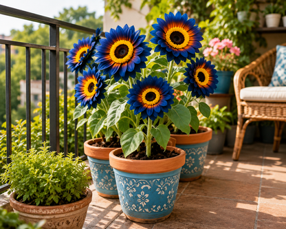 Blue Flame Sunflower Seeds + 100 Grams Organic Pot Mix Free