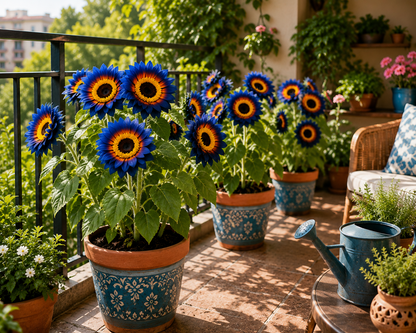 Blue Flame Sunflower Seeds + 100 Grams Organic Pot Mix Free