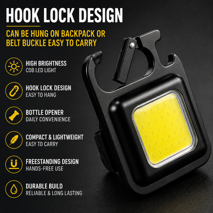 COB Keychain Lamp High Brightness Multifunctional Portable Light Bottle Opener LED Mini Torch