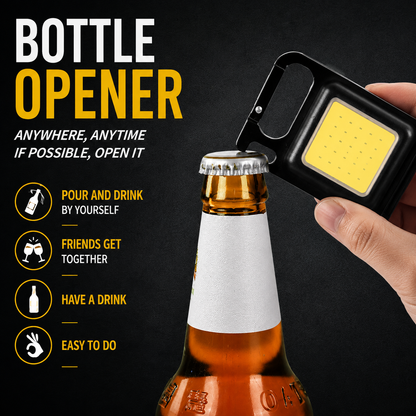 COB Keychain Lamp High Brightness Multifunctional Portable Light Bottle Opener LED Mini Torch