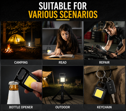 COB Keychain Lamp High Brightness Multifunctional Portable Light Bottle Opener LED Mini Torch