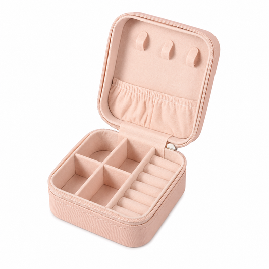 Leather Small Jewelry Box, Travel Portable Jewelry Case For Ring, Pendant, Earring, Necklace, Bracelet