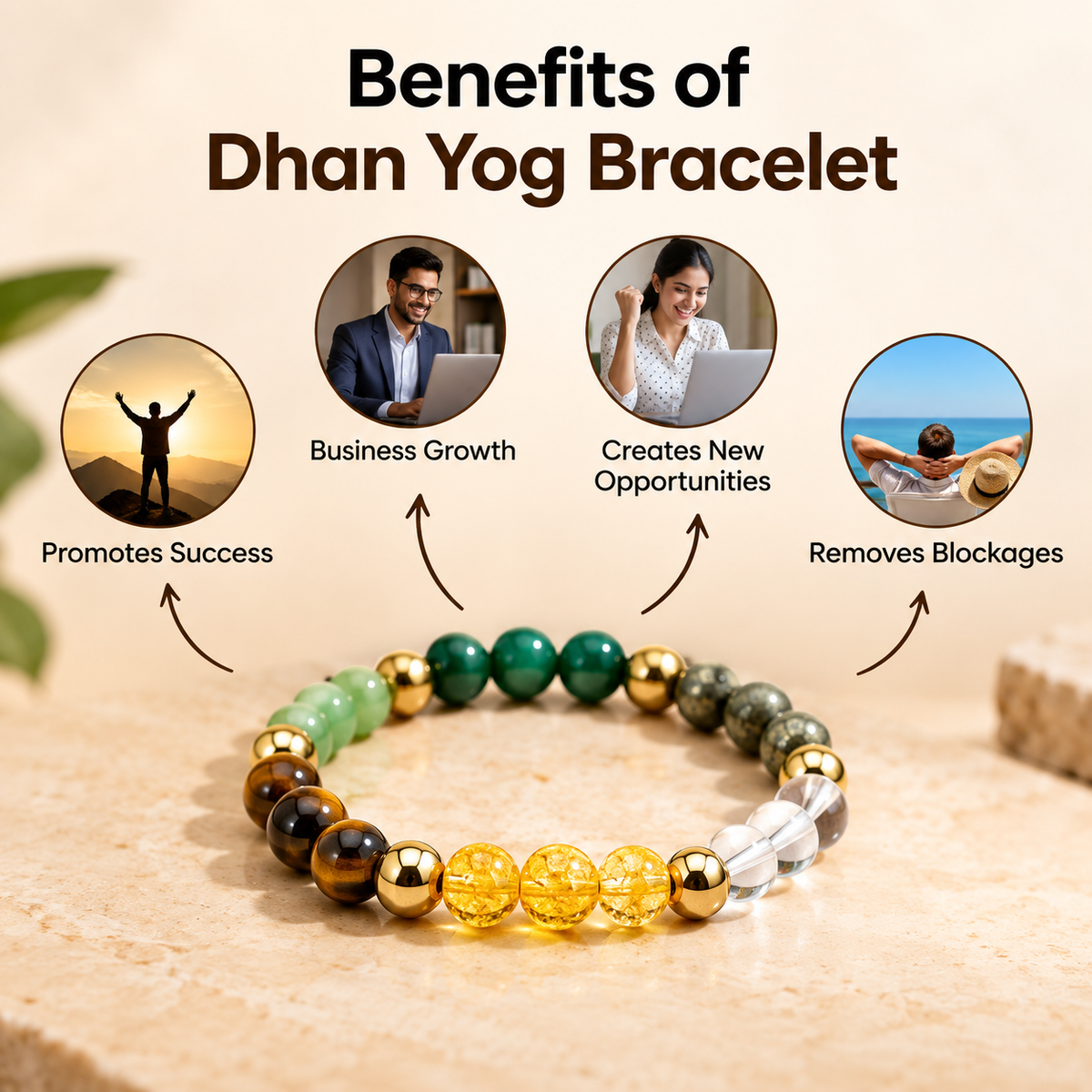 Money Magnet Crystal Bracelet for Men and Woman
