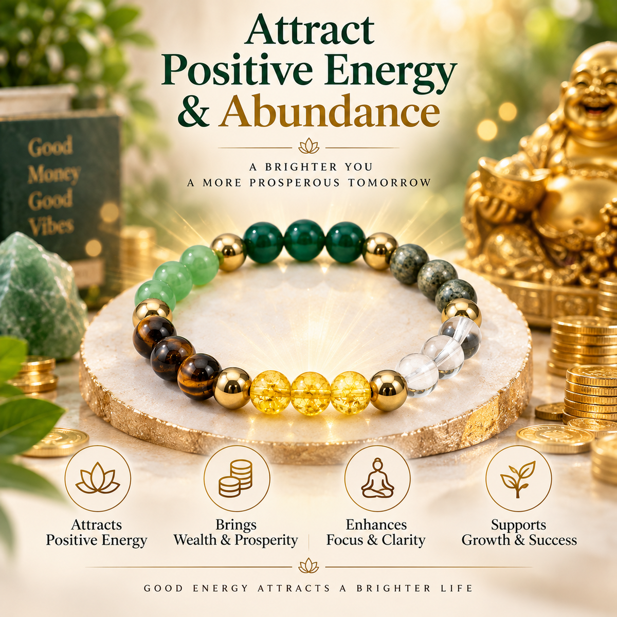 Money Magnet Crystal Bracelet for Men and Woman