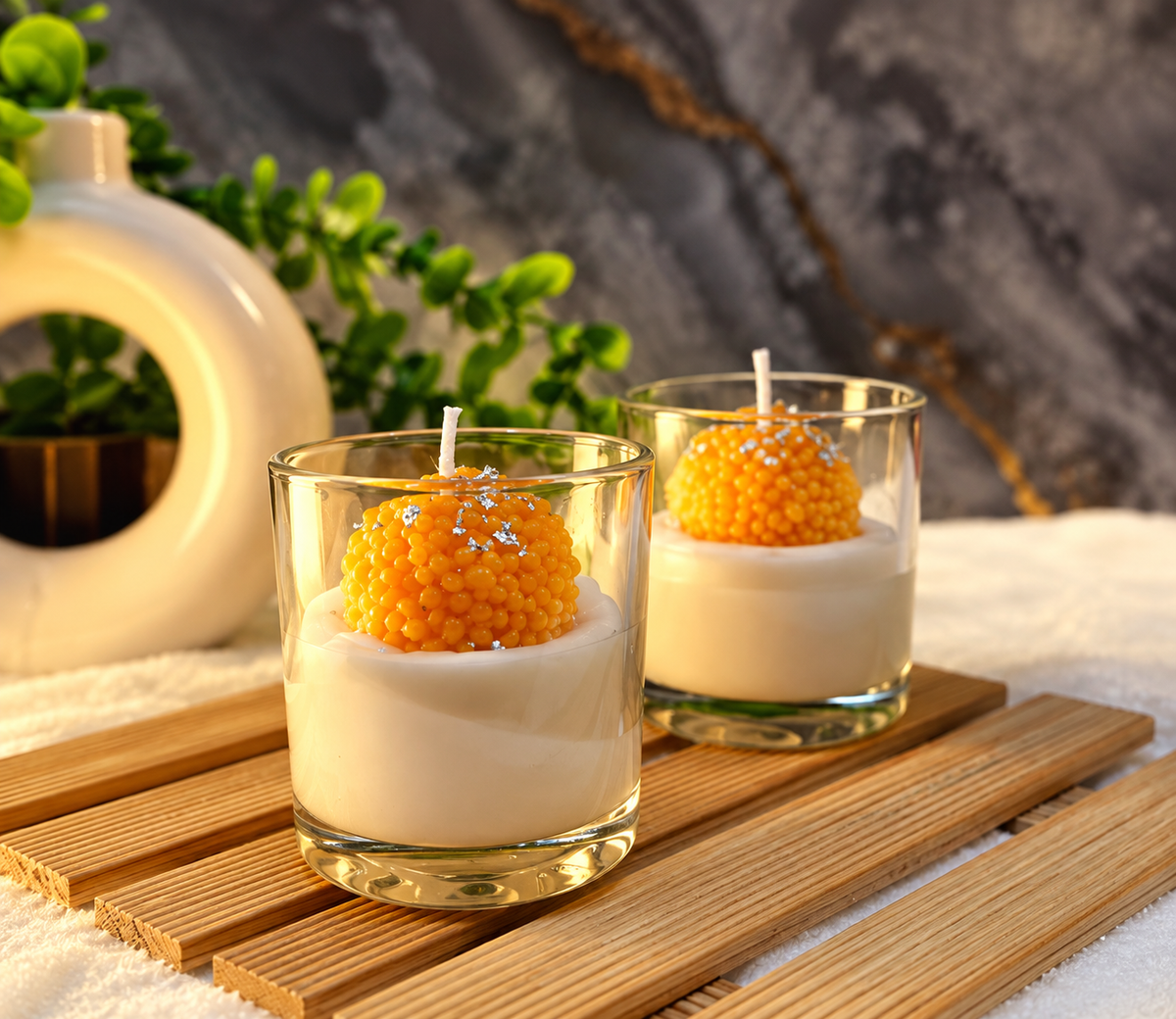 Glass Laddu Candle – Pack of 2