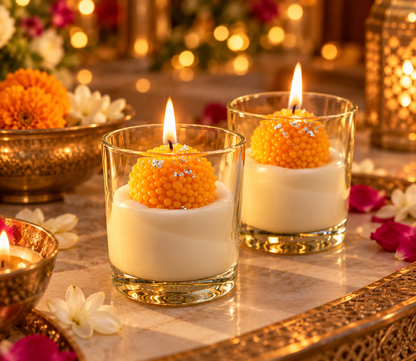 Glass Laddu Candle – Pack of 2