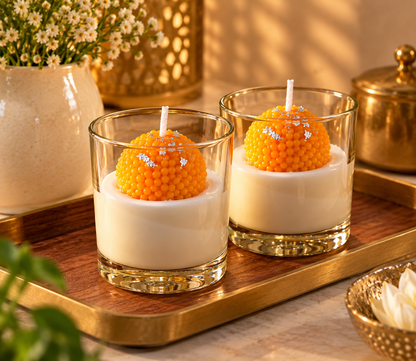 Glass Laddu Candle – Pack of 2