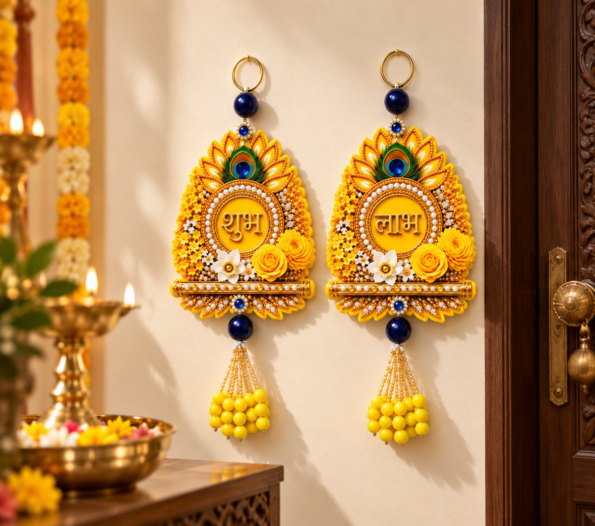 Shubh Labh Wall Hanging for Home Entrance & Door Decoration